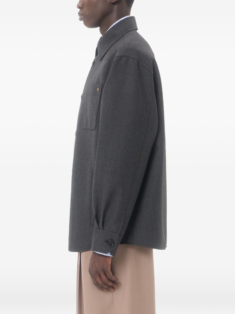 Shirt Jacket In Nylon Gabardine With Vgold 9V3CIO01AWA Z2G VALENTINO GARAVANI 