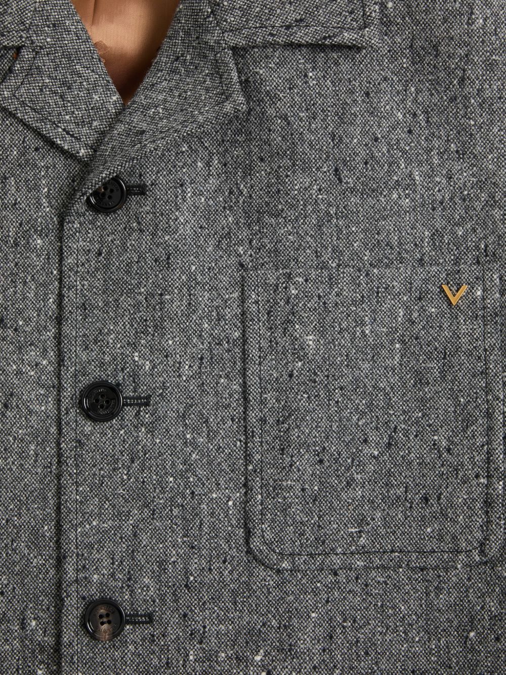 Shirt Jacket In Boutonné Wool With Vgold 9V3CIR37BJU H6M VALENTINO GARAVANI 