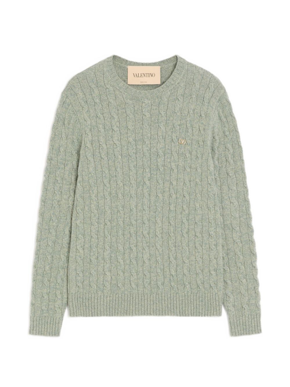 Cable-Knit Wool Jumper With VLogo 9V3KC38YBLG 0S8 VALENTINO GARAVANI 