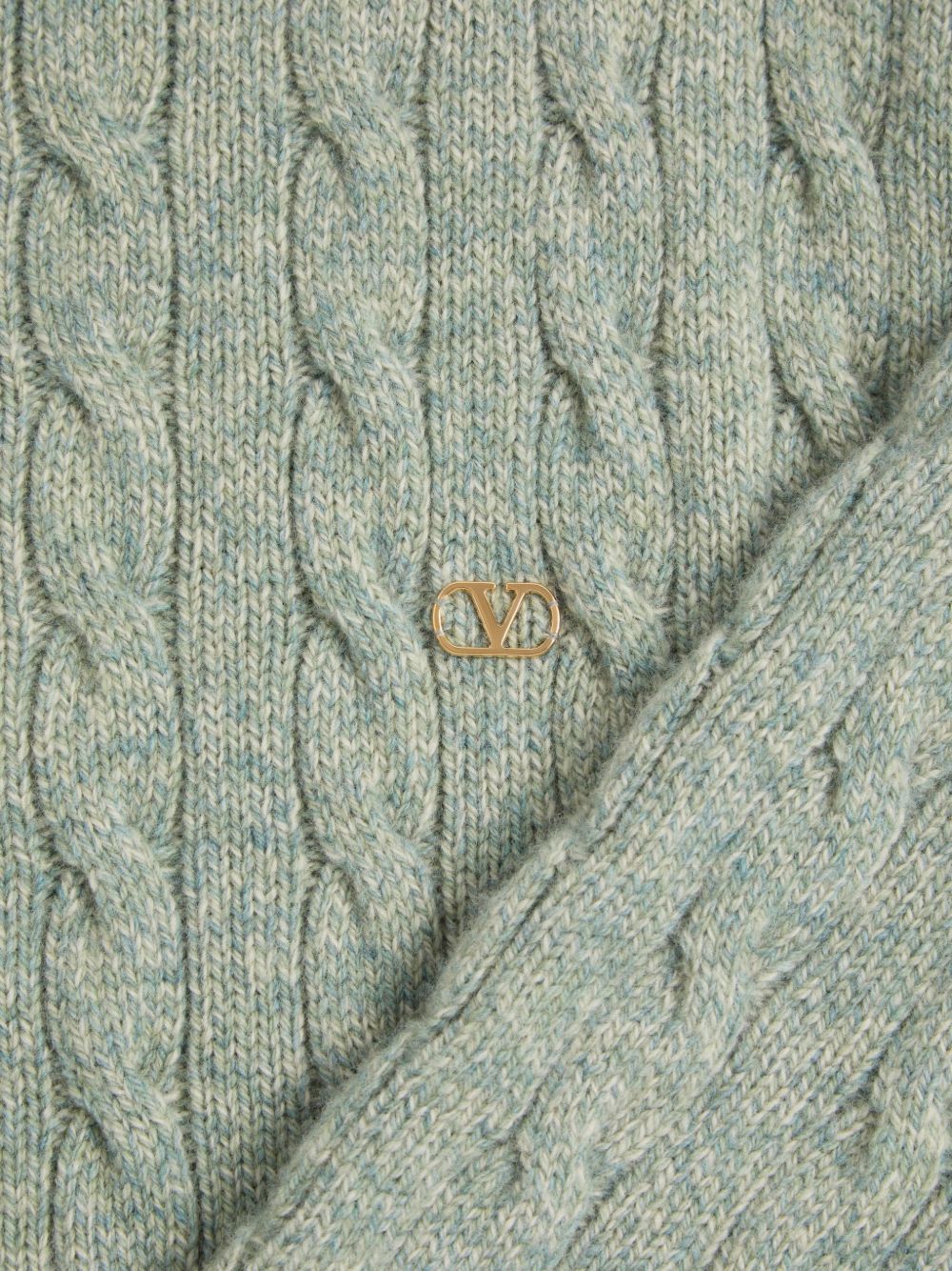 Cable-Knit Wool Jumper With VLogo 9V3KC38YBLG 0S8 VALENTINO GARAVANI 