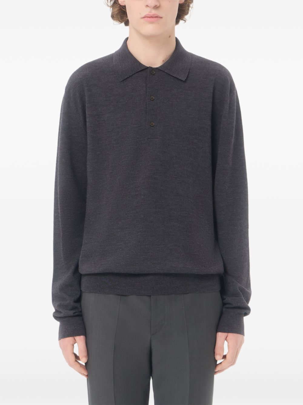 Charcoal wool polo shirt 9V3KP04UBH9 081 VALENTINO GARAVANI 