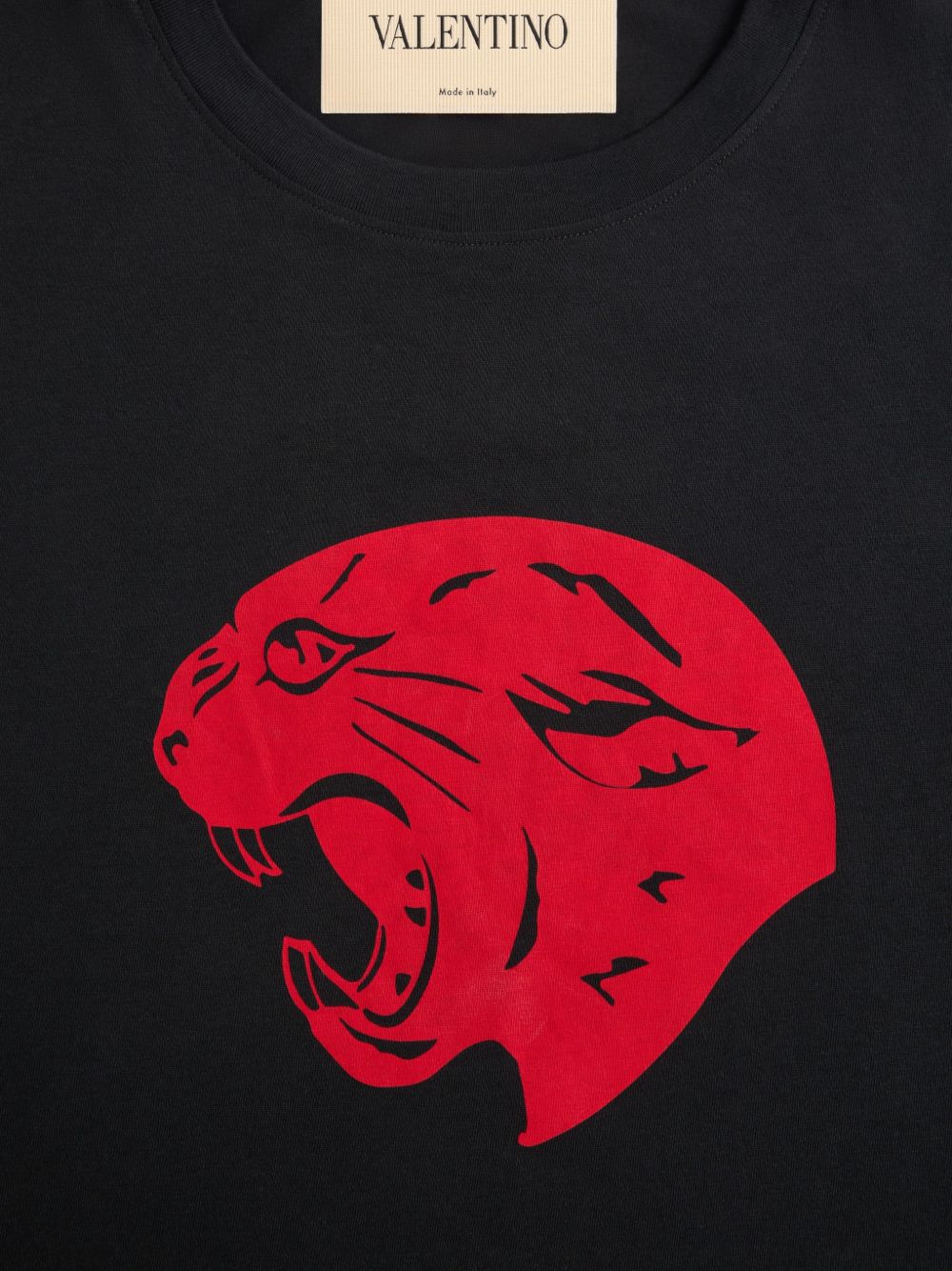 Cotton T-Shirt With Panther Print 9V3MG16PBM7 0NR VALENTINO GARAVANI 