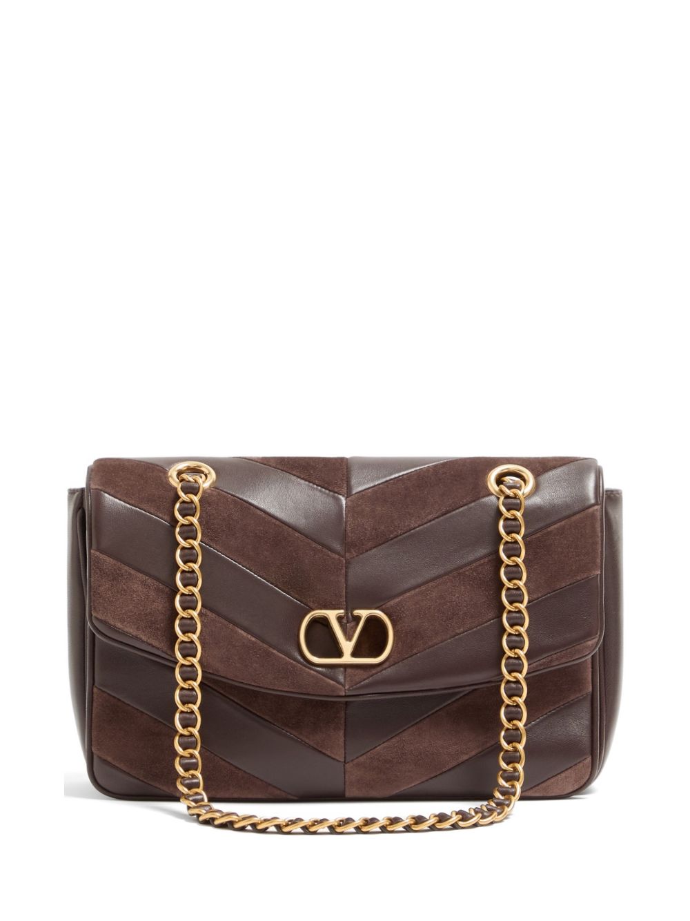 Djuna Medium Chain Bag In Suede And Nappa With Chevron Pattern 9W2B0T55TIE 0ES VALENTINO GARAVANI 