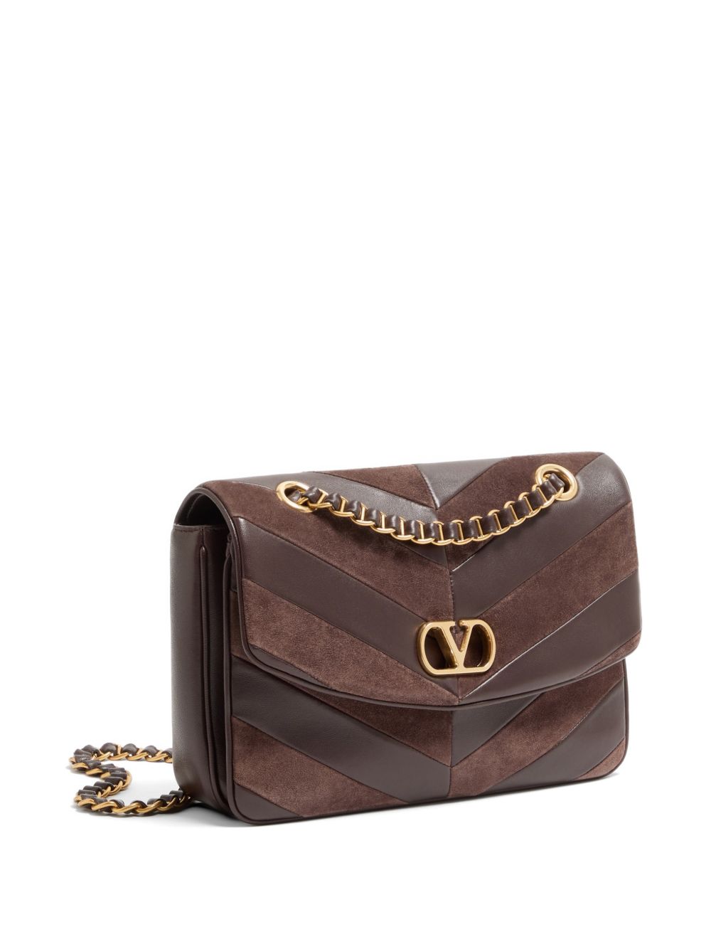 Djuna Medium Chain Bag In Suede And Nappa With Chevron Pattern 9W2B0T55TIE 0ES VALENTINO GARAVANI 