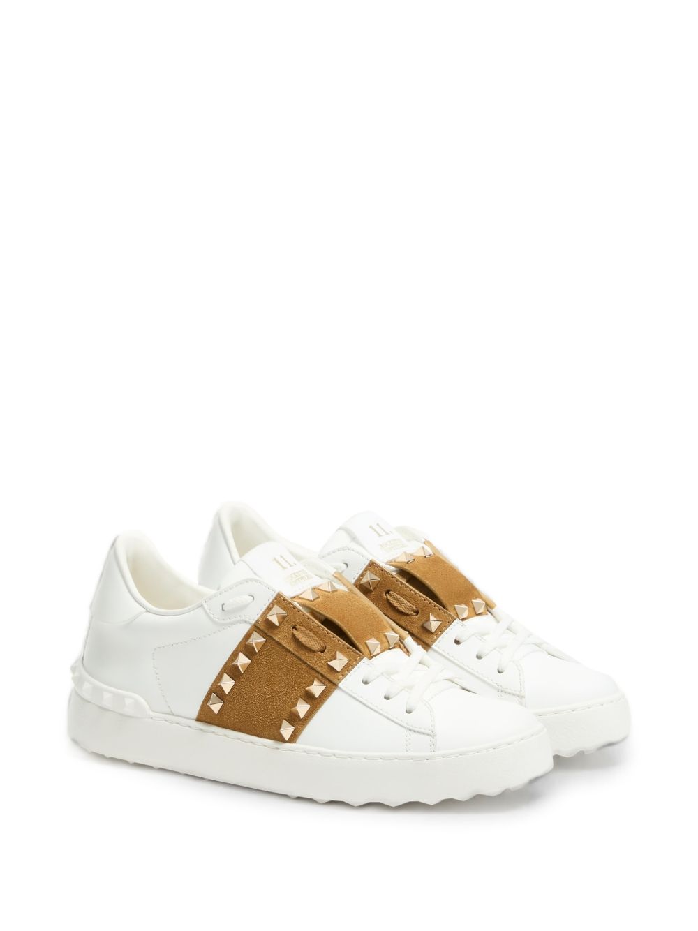 Rockstud Untitled Sneaker in Calfskin with Split Leather Band 9W2S0A01ZBV 3DZ VALENTINO GARAVANI 