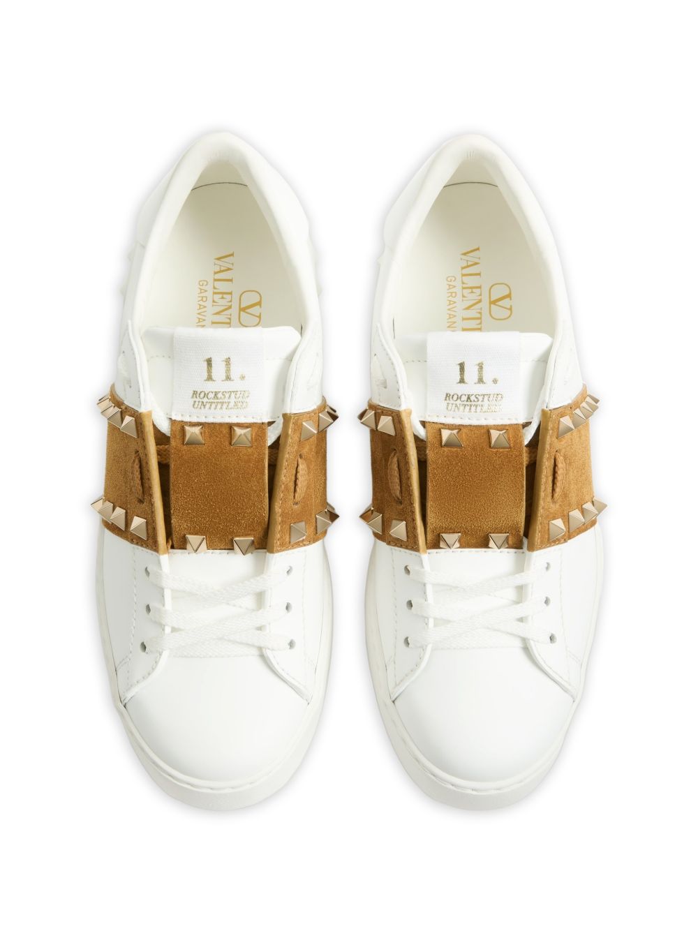 Rockstud Untitled Sneaker in Calfskin with Split Leather Band 9W2S0A01ZBV 3DZ VALENTINO GARAVANI 