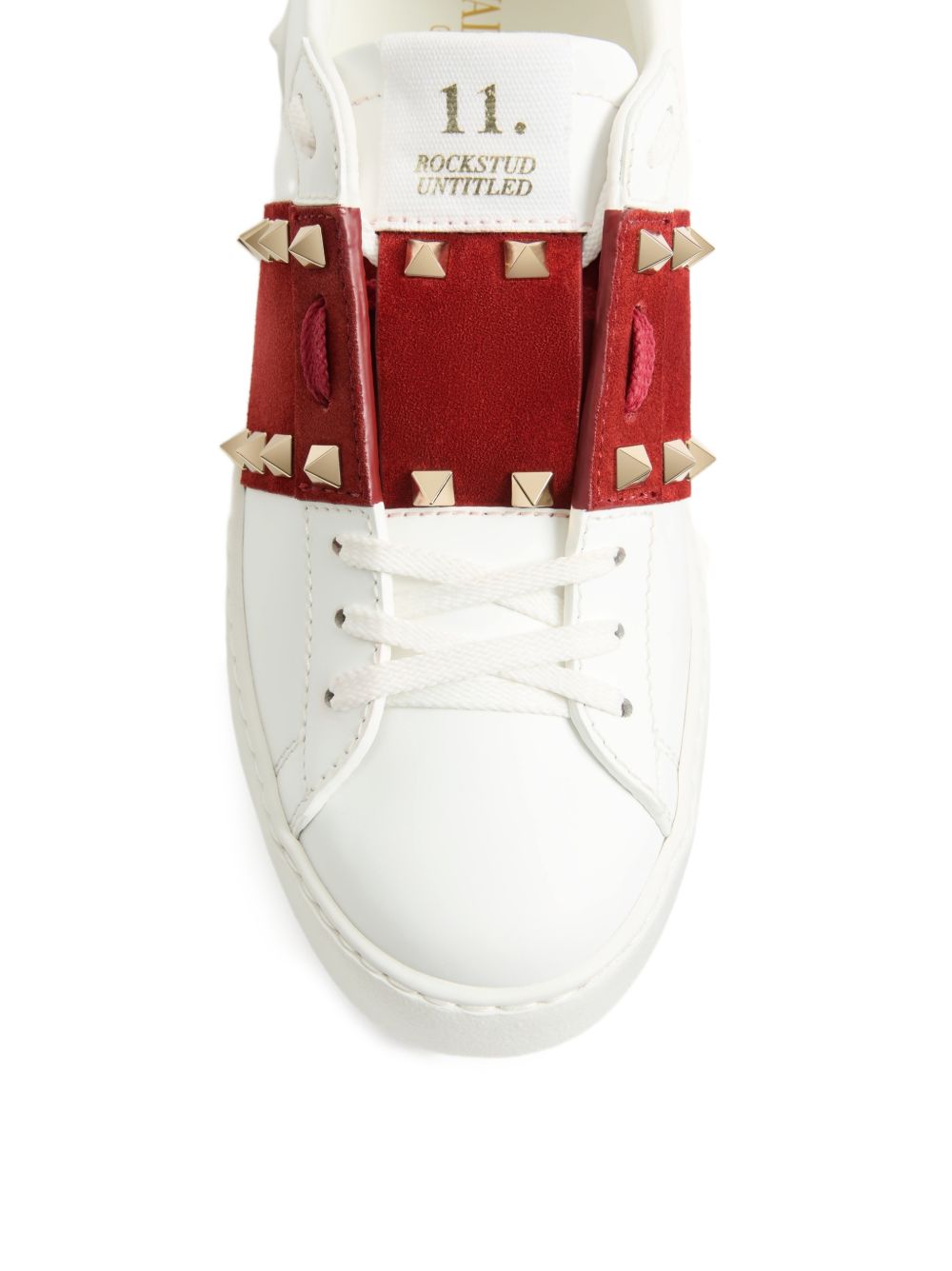 Rockstud Untitled Sneaker in Calfskin with Split Leather Band 9W2S0A01ZBV 3FB VALENTINO GARAVANI 