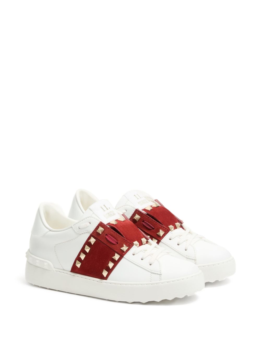 Rockstud Untitled Sneaker in Calfskin with Split Leather Band 9W2S0A01ZBV 3FB VALENTINO GARAVANI 