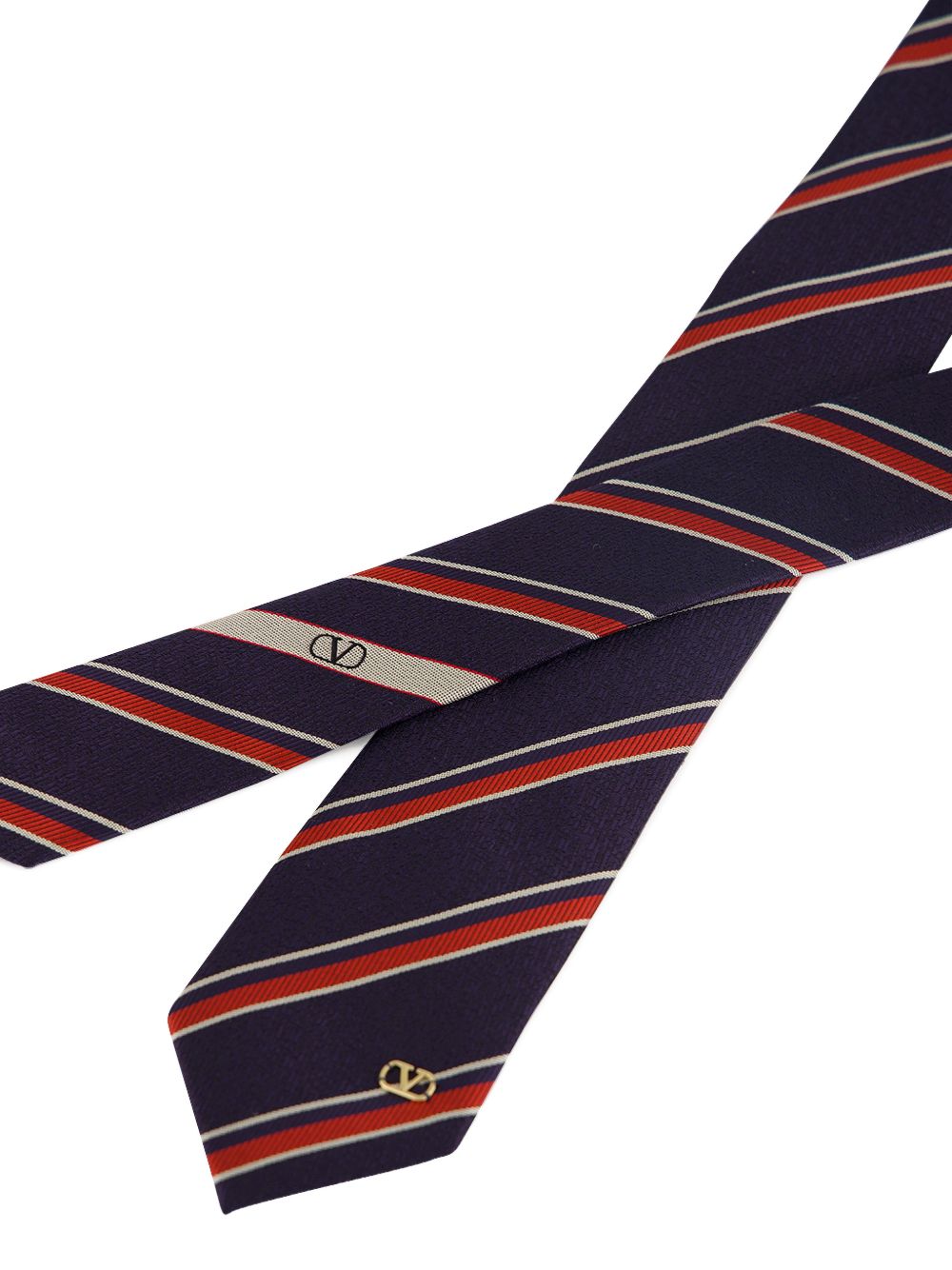 Valentie Jacquard Regimental Silk Tie 9Y2EV195KBJ 0HJ VALENTINO GARAVANI 