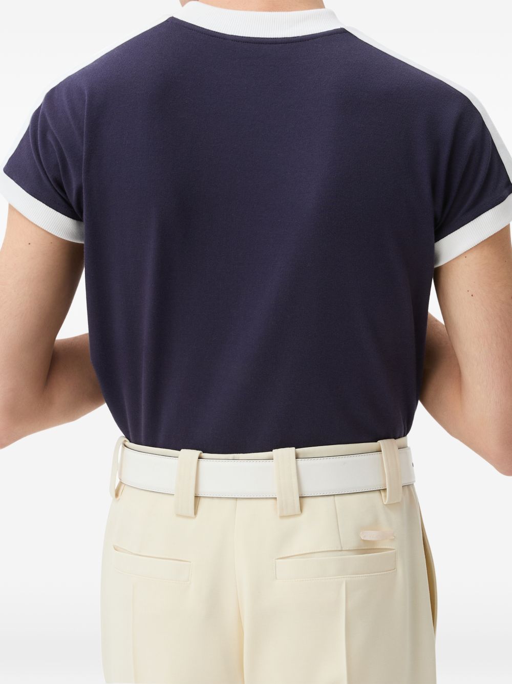 embroidered-logo stretch cotton-jersey slim T-shirt 1024824 1A186392U4M0 VERSACE 