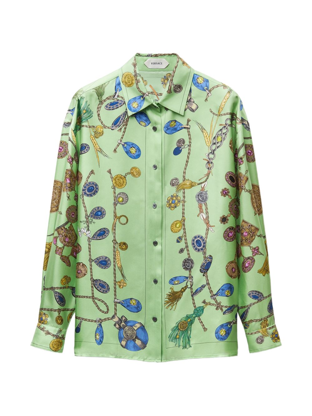 printed silk-twill shirt 1025686 1A188565GE70 VERSACE 
