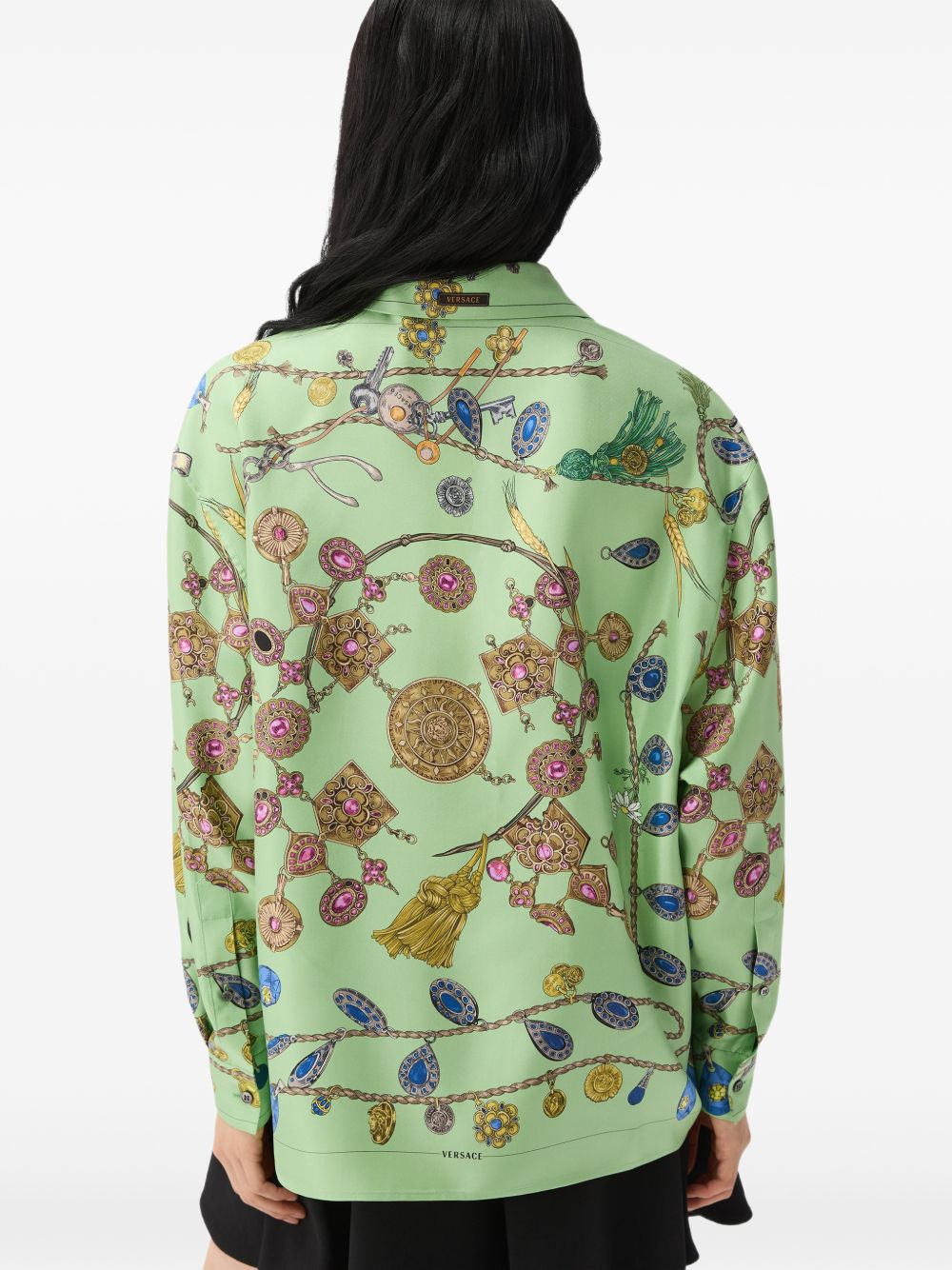 printed silk-twill shirt 1025686 1A188565GE70 VERSACE 