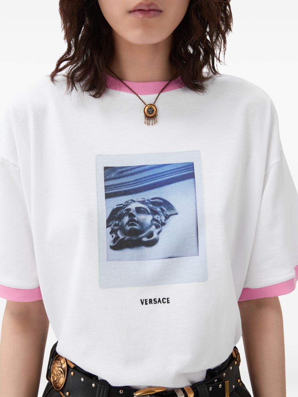 printed cotton-jersey T-Shirt 1026096 1A187332W9J0 VERSACE 