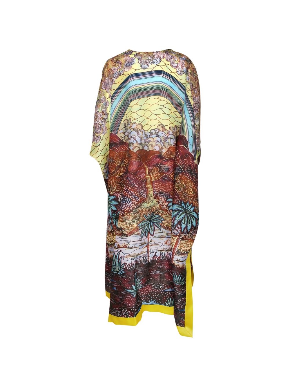 Rainbow landscape-print V-neck dress VDAW00001  VLISCO 