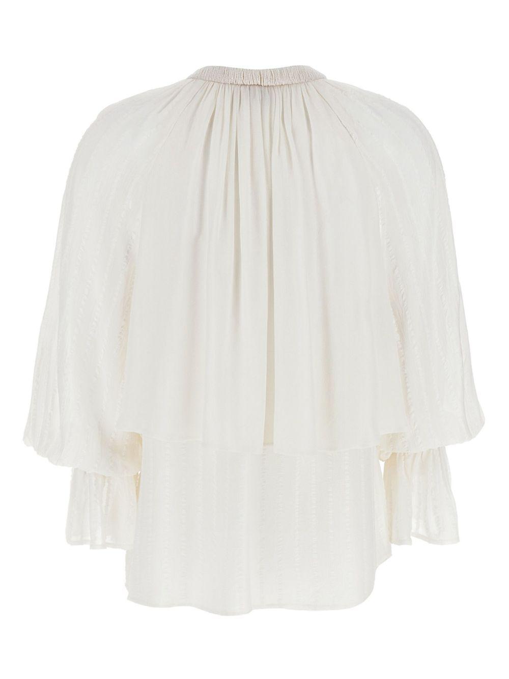 Blouse with satin stripes 104849 A2GYZ05 PINKO 