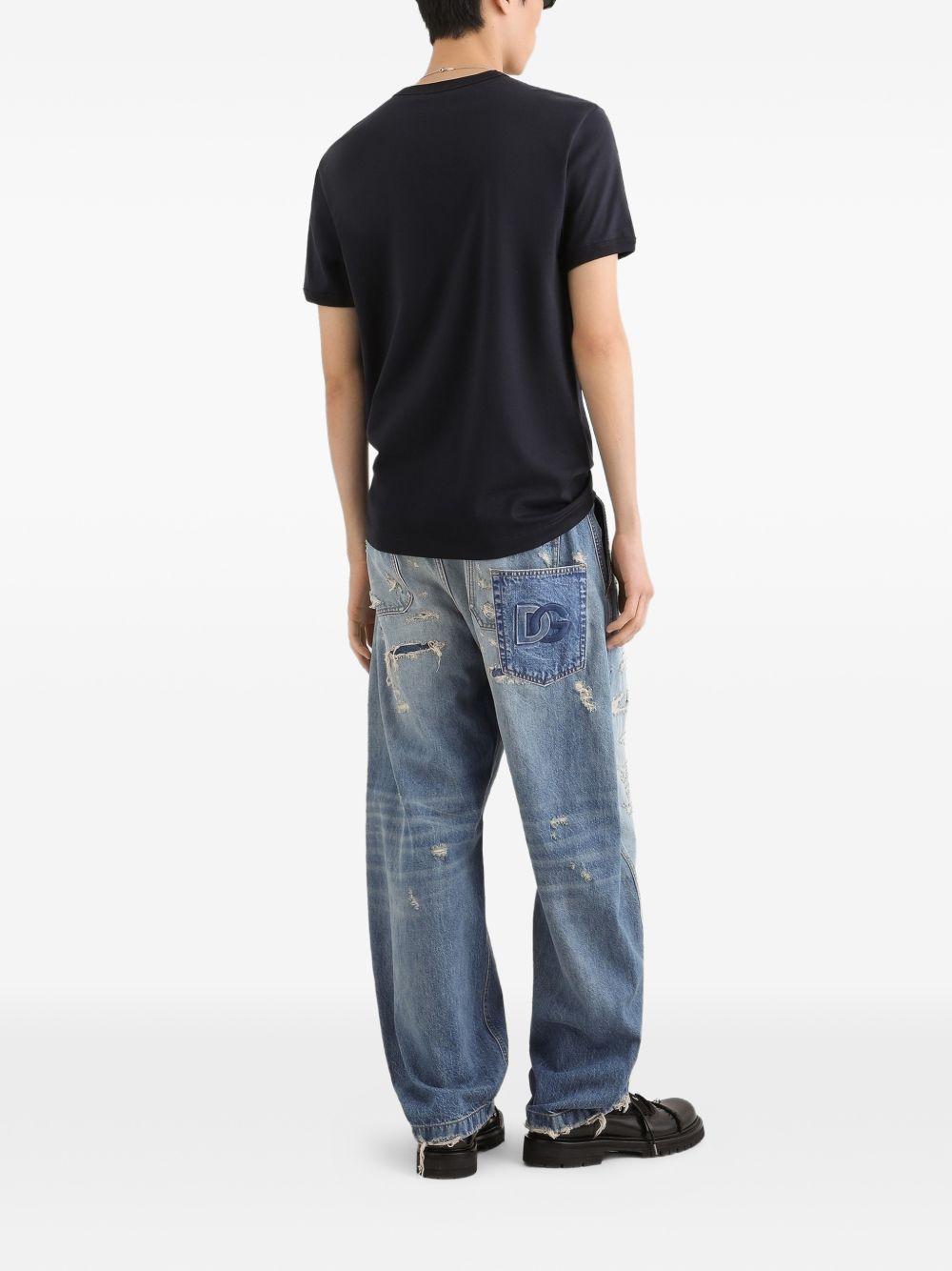 Cotton t-shirt with patch G8PV1Z G7Q2NB0665 DOLCE & GABBANA 