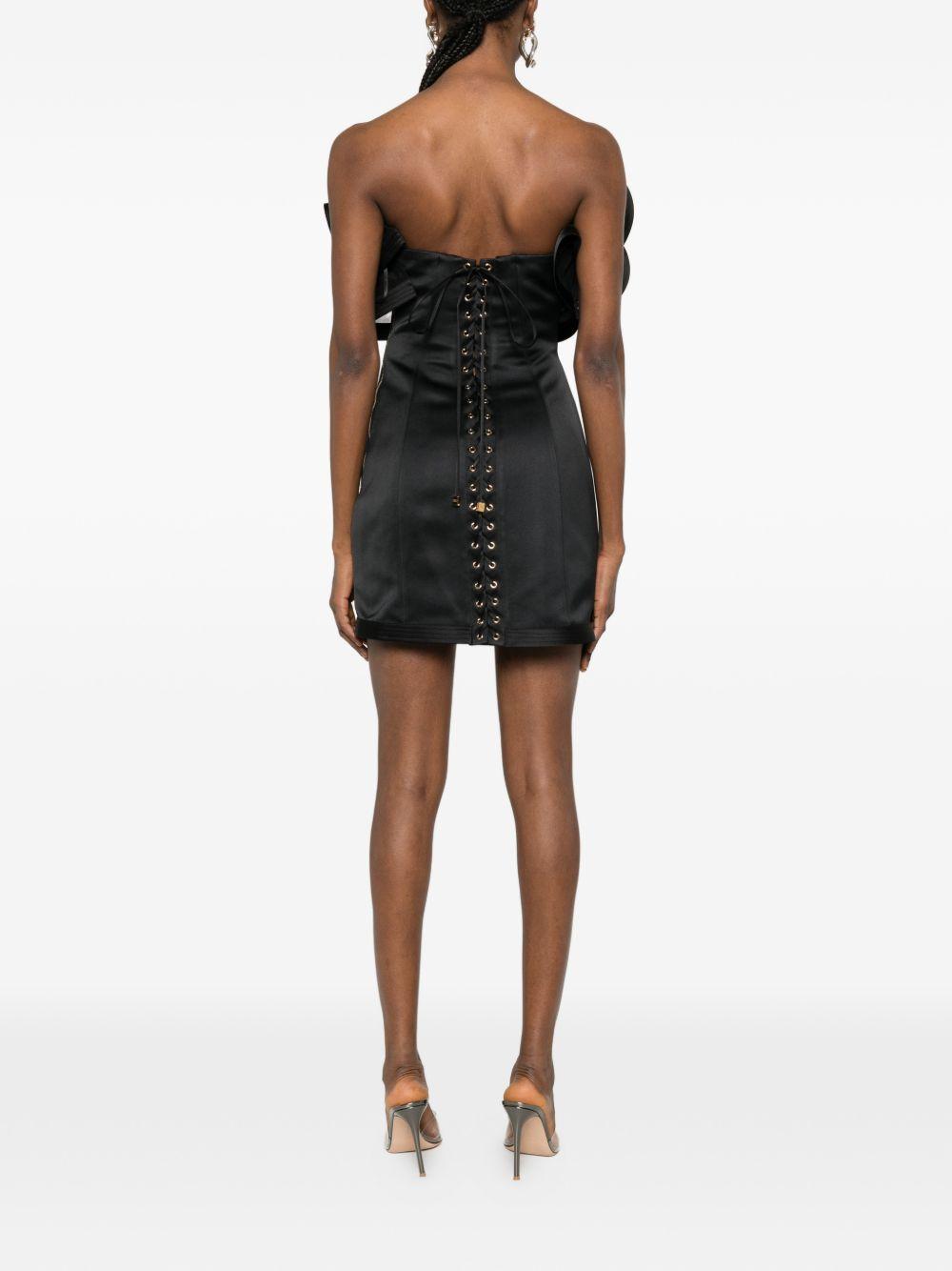 Mini dress in duchesse satin with large ruffles AB87962E2 110 ELISABETTA FRANCHI 