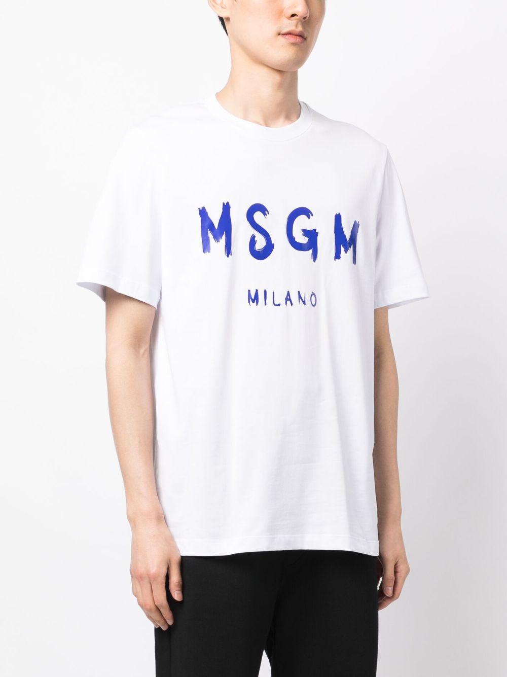 Graffiti logo-print T-shirt<BR/> 3440MM510 23700201C MSGM 