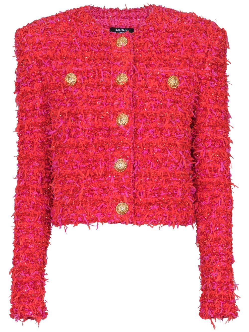 Cropped tweed jacket<BR/><BR/><BR/> EF1SK248KB19 MCW BALMAIN 