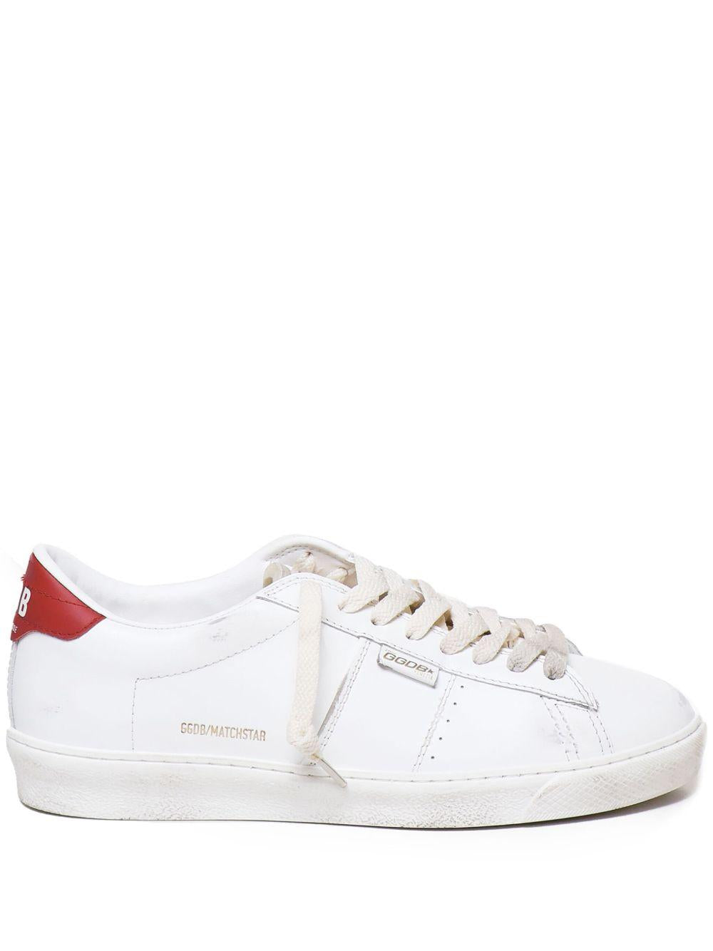 Matchstar in glossy white leather with glossy red leather heel tab GMF00796 F00637710350 GOLDEN GOOSE 