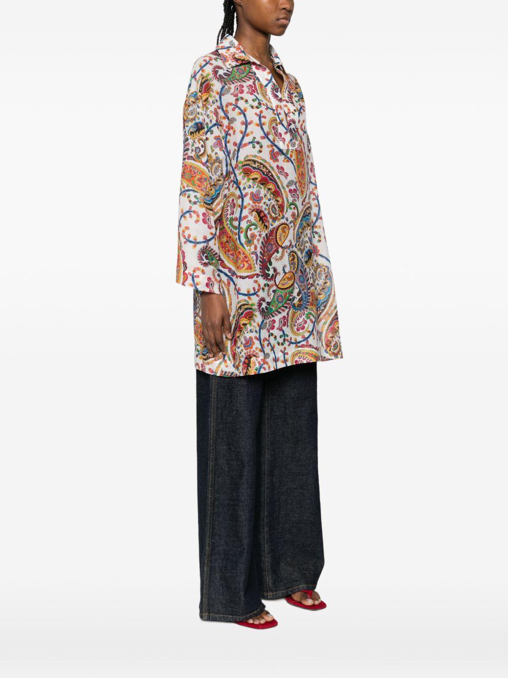 Paisley-Print V-Neck Beach Kimono Shirt WRPA0023 AKF16X0801 ETRO 