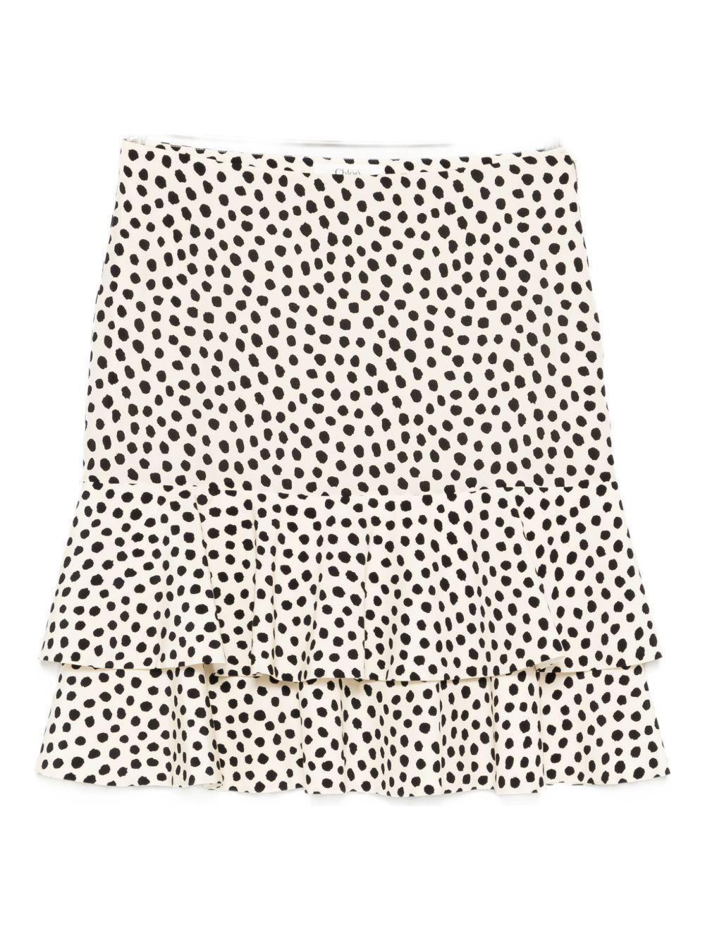 Polka dot ruffled skirt CH26SJU47306 94Q CHLOÉ 