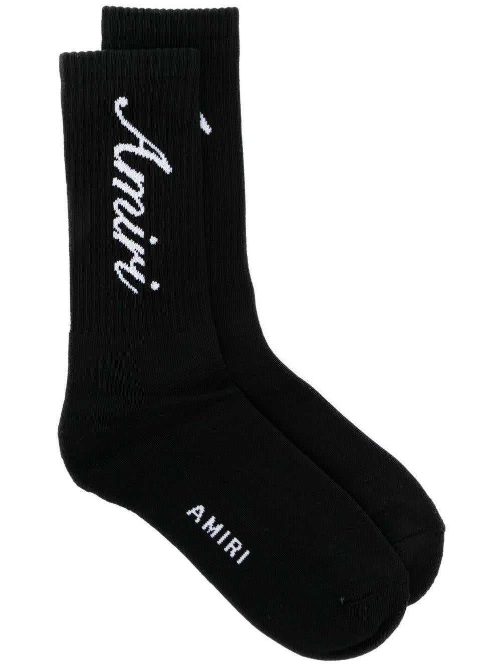 Intarsia-knitted logo socks PF23MHR001 001 AMIRI 