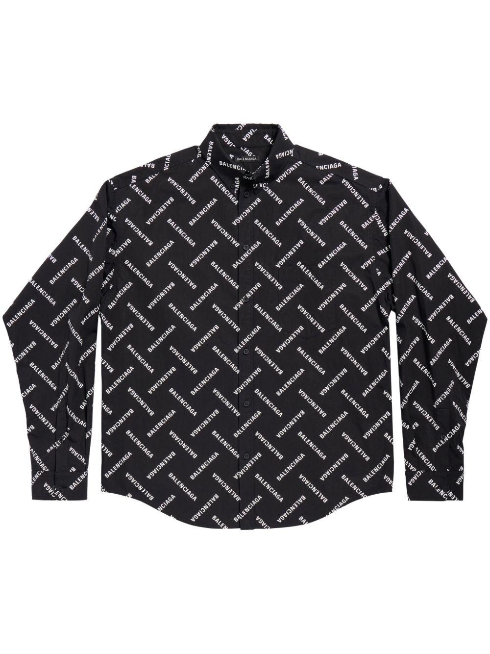 All-over logo-print shirt<BR/><BR/> 662983 TPLA41070 BALENCIAGA 
