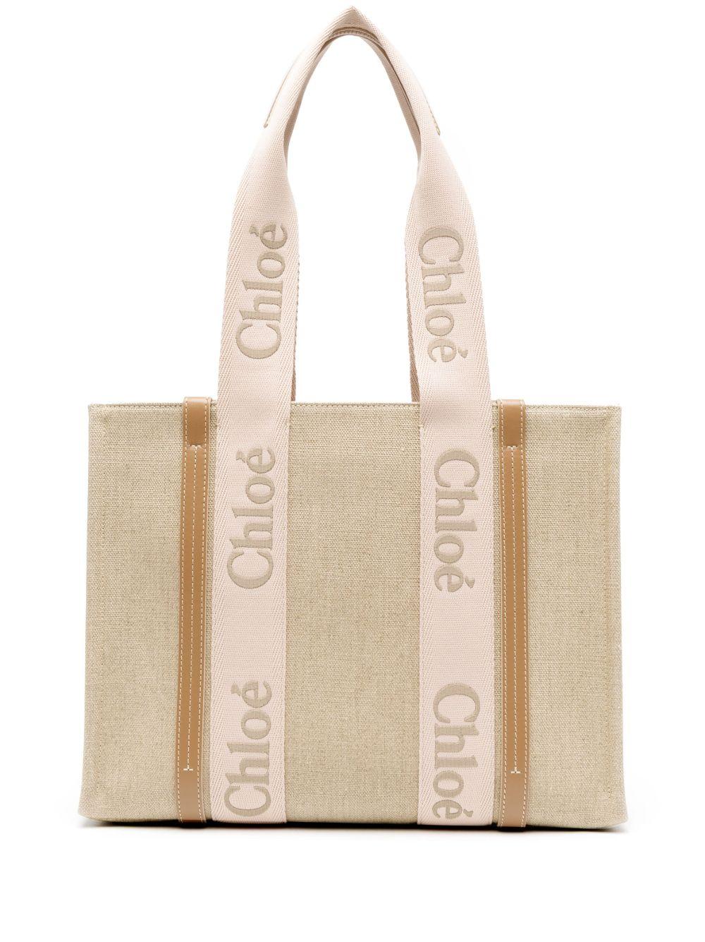 Woody linen tote bag CHC23AS383L17 26Y CHLOÉ 
