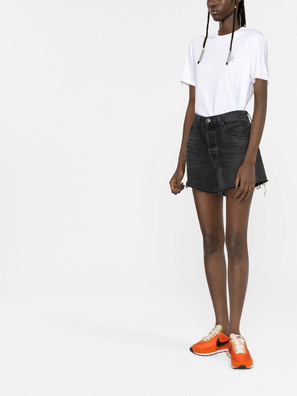 Glitter-logo cotton T-shirt<BR/><BR/><BR/> GWP01220 P00059480185 GOLDEN GOOSE 
