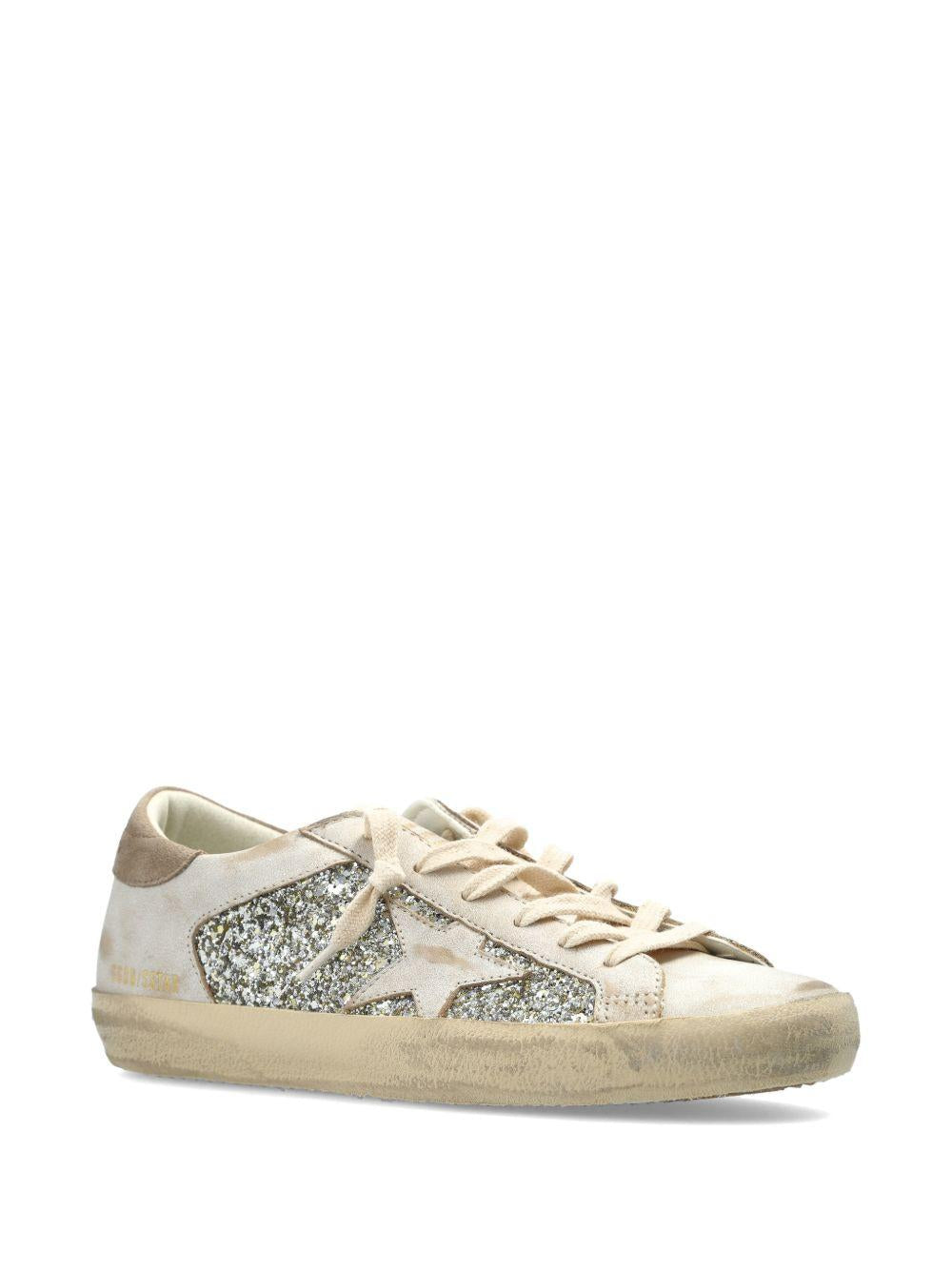 SUPER STAR GLITTER AND LEATHER UPPER LEATHER STAR SUEDE HEEL GWF00103 F00890110931 GOLDEN GOOSE 