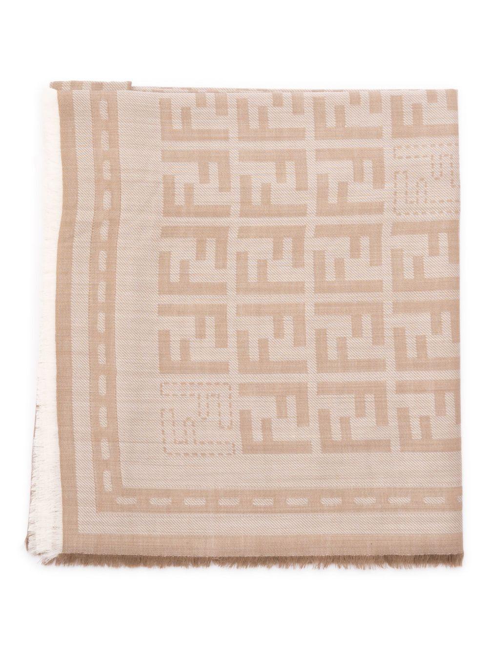 Monogram-pattern scarf<BR/><BR/><BR/> FXT069 AUM1F0QD3 FENDI 