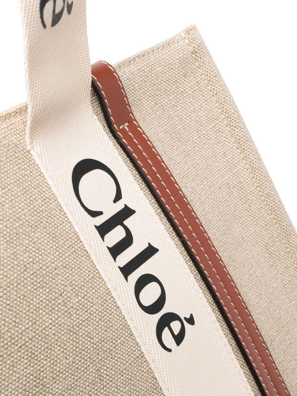 Woody medium linen tote bag CHC22AS383I26 90U CHLOÉ 