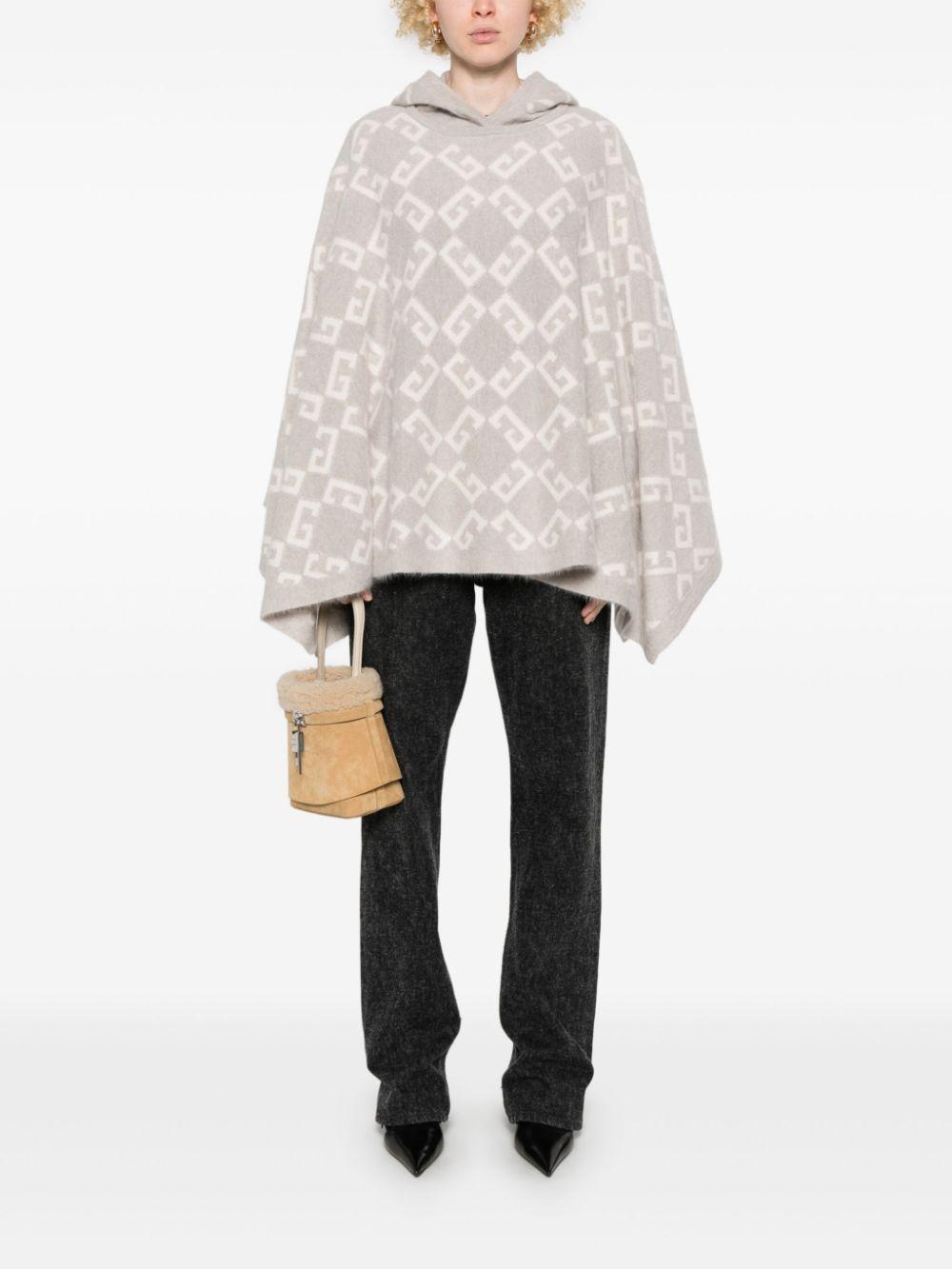 Logo-intarsia hooded poncho<BR/><BR/><BR/> BW00RH4ZPJ 250 GIVENCHY 