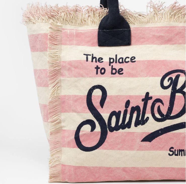 Vanity cotton canvas fringed tote bag VANITY 03283HLIG 21 MC2 SAINT BARTH 