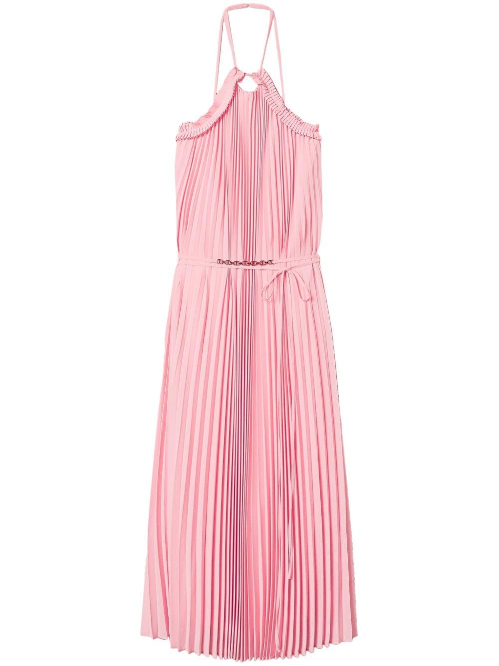 Long pleated georgette dress with belt 251TP2332 12142 TWINSET 