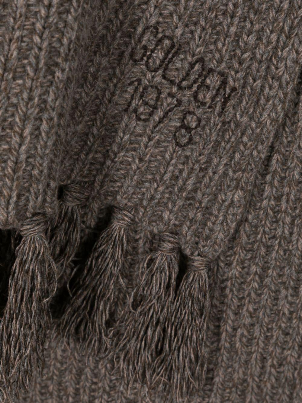 Logo-embroidered knitted scarf GUP01629 P00128855566 GOLDEN GOOSE 