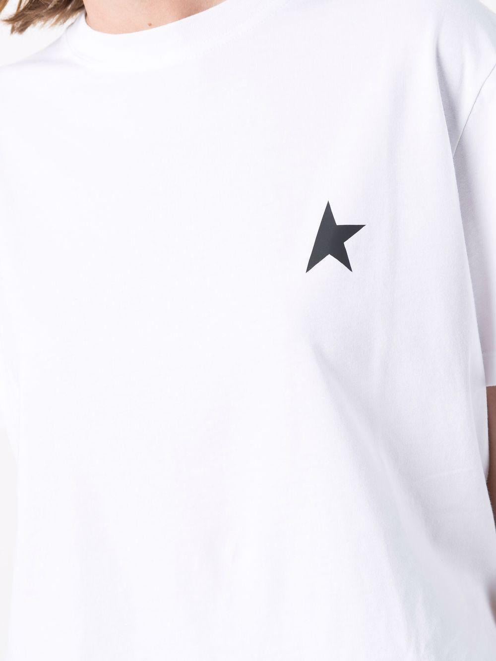 White cotton logo print T-shirt GWP00880 10364 GOLDEN GOOSE 