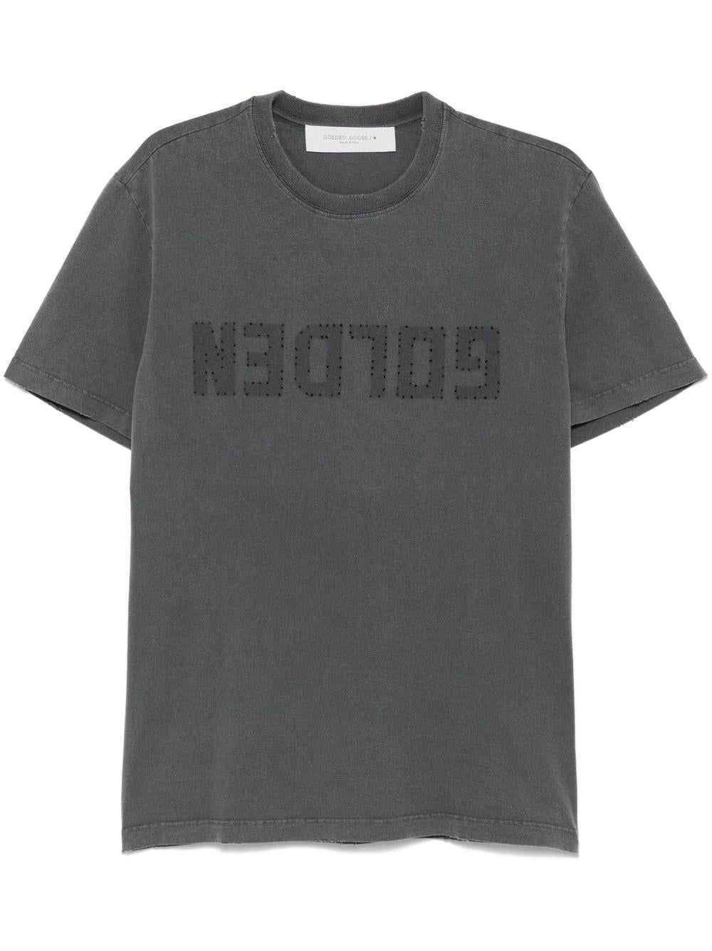 Perforated logo-detail T-shirt<BR/><BR/><BR/> GMP01220 P00067160318 GOLDEN GOOSE 