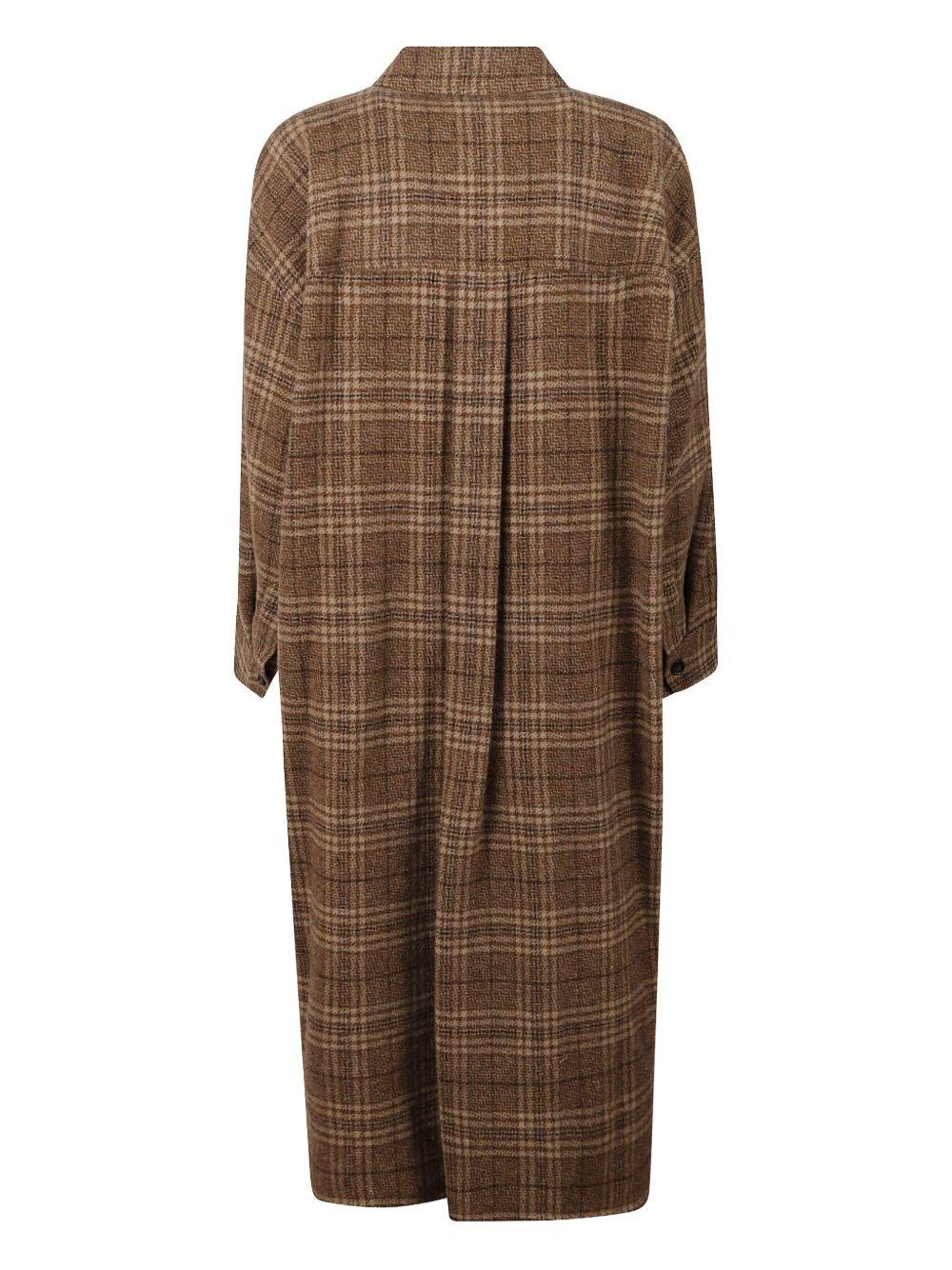 Long brown checked coat MA0437FA C3D02E50CA MARANT ÉTOILE 