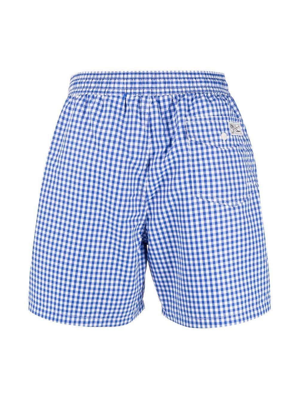 Blue/white gingham swim shorts 710823609 004 POLO RALPH LAUREN 