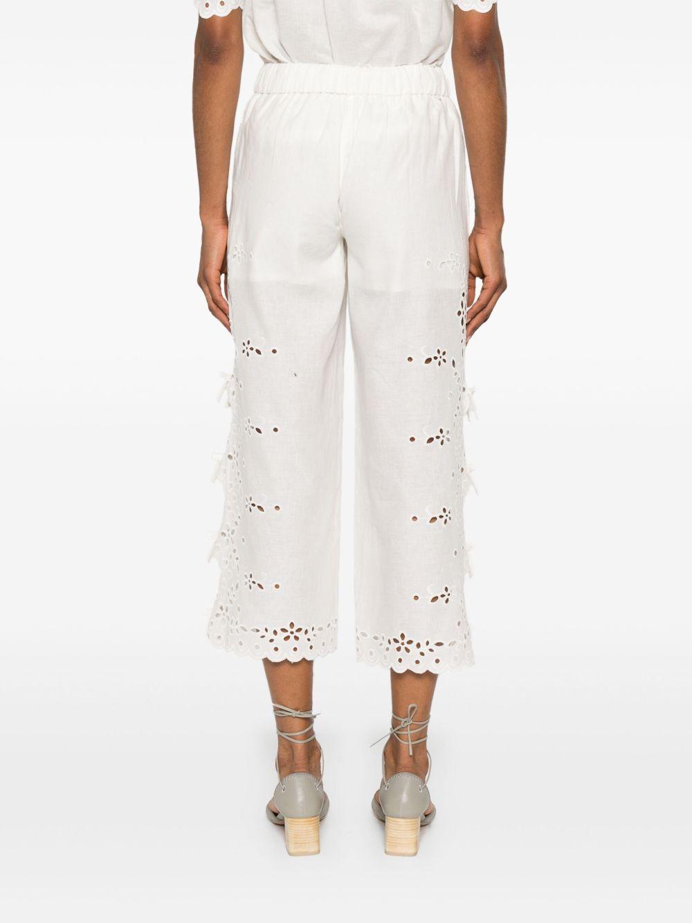 Embroidered trousers<BR/><BR/> 128PA CREAM SELF-PORTRAIT 