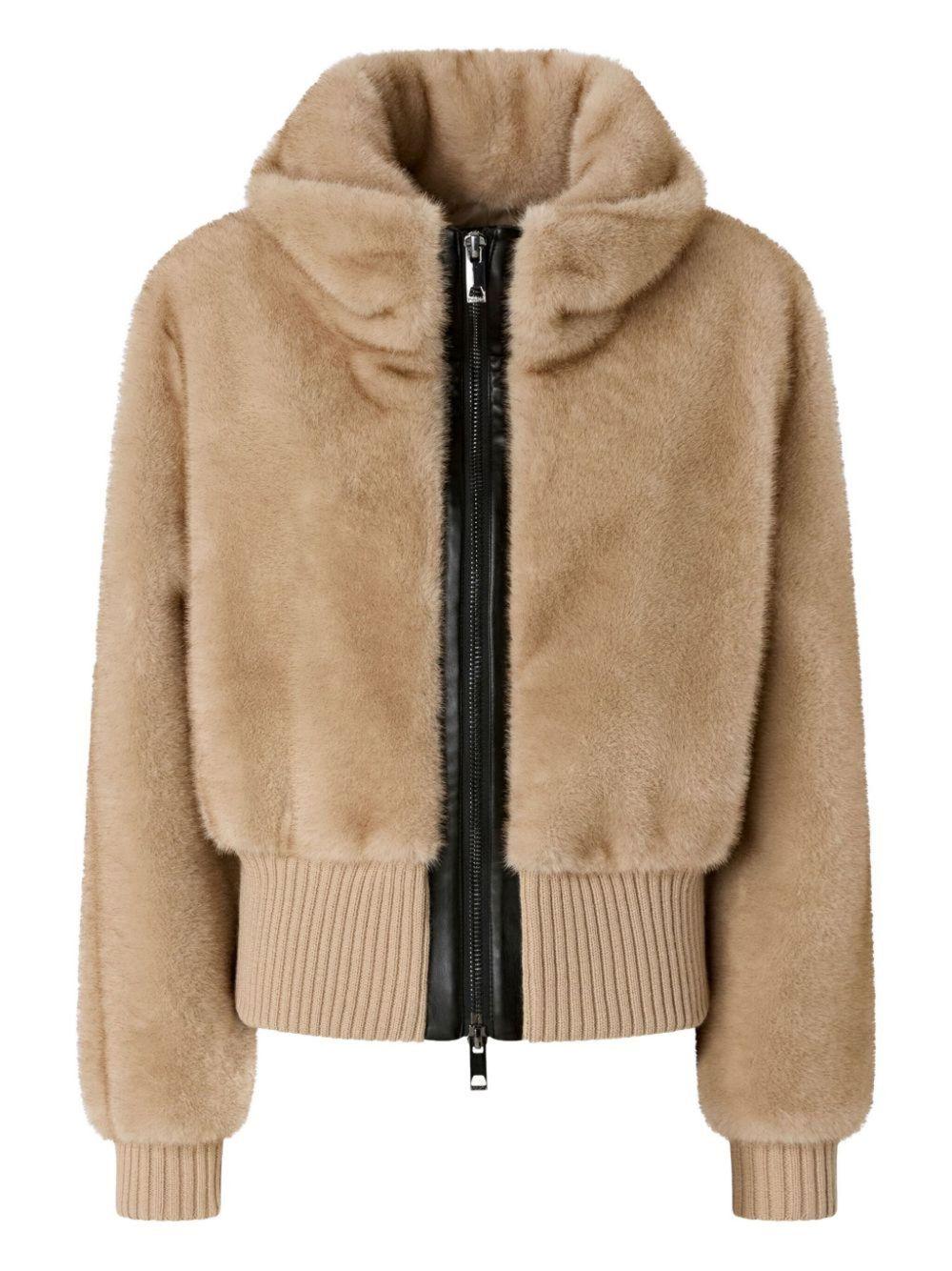 Faux fur bomber jacket 105399 A2PIC60 PINKO 