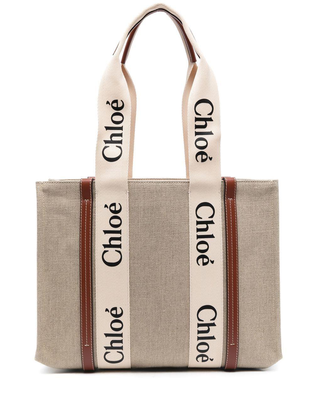 Woody medium linen tote bag CHC22AS383I26 90U CHLOÉ 