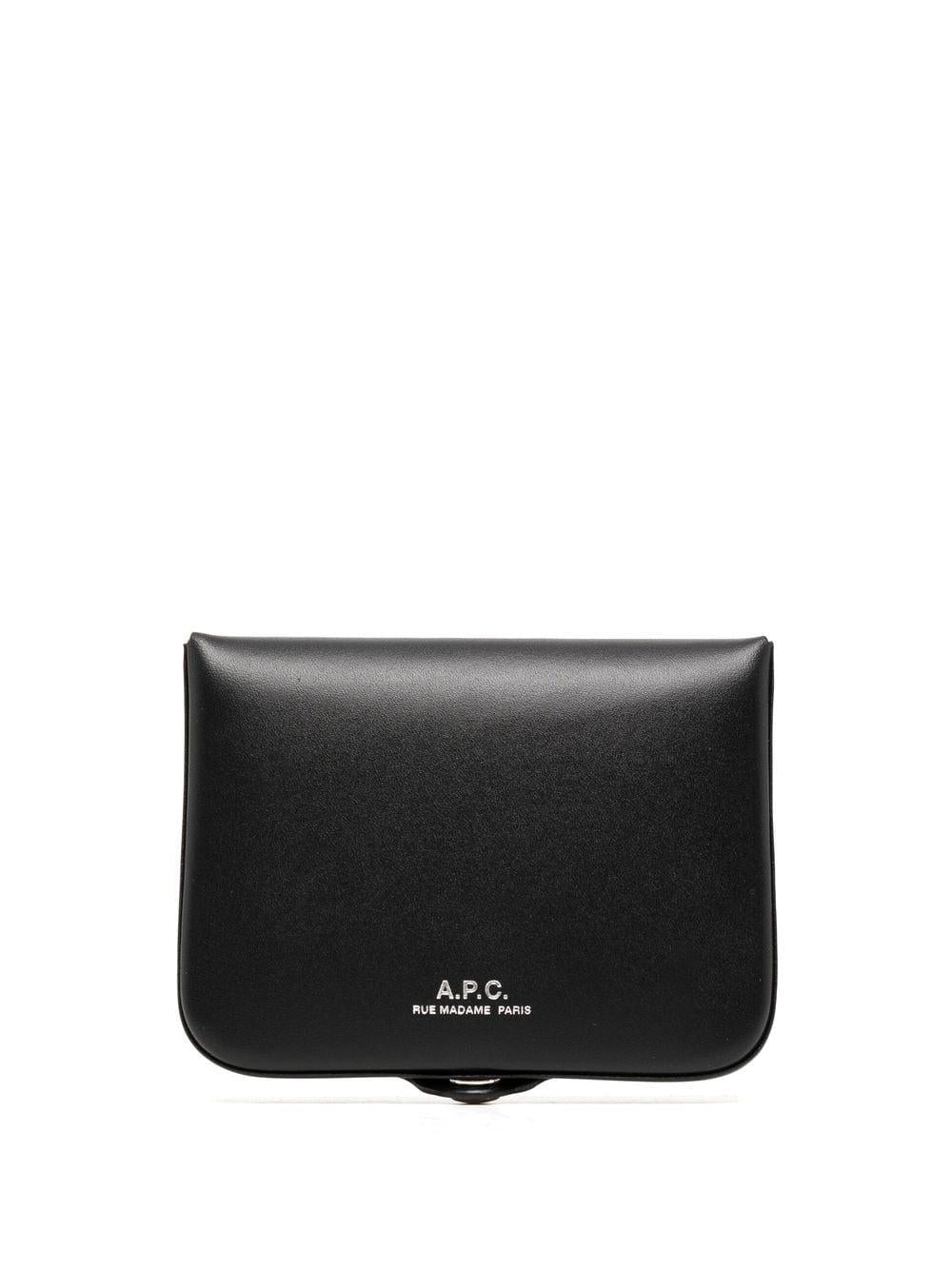 Snap-fastening leather wallet PXAWVH63176 LZZ A.P.C. 