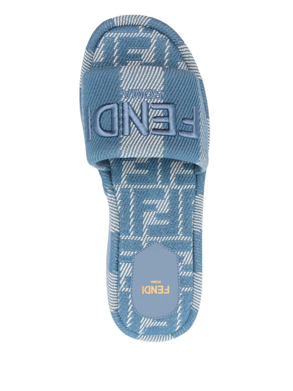 Logo-embroidered slides<BR/><BR/> 8R8515 ASB5F1STD FENDI 