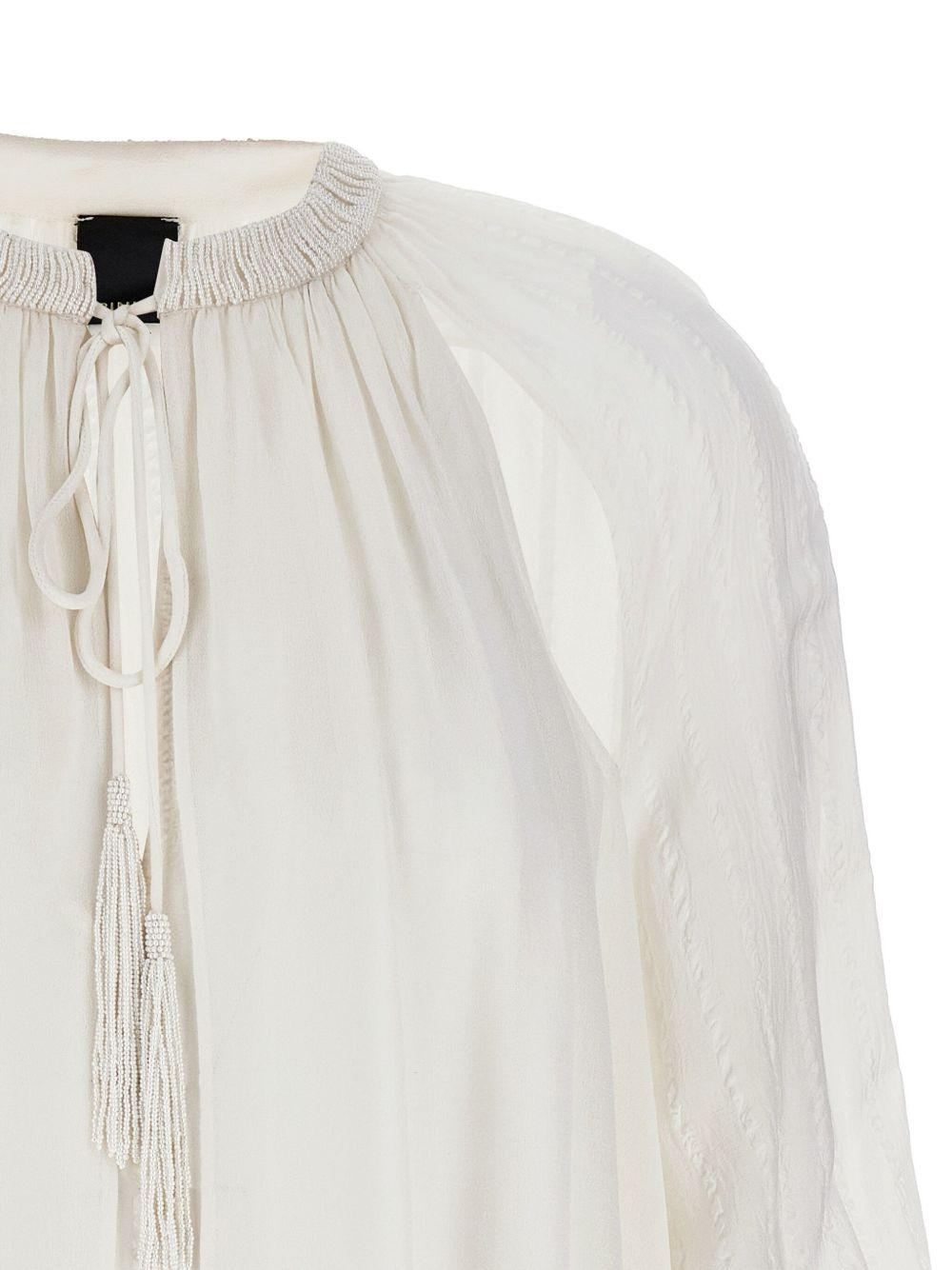 Blouse with satin stripes 104849 A2GYZ05 PINKO 