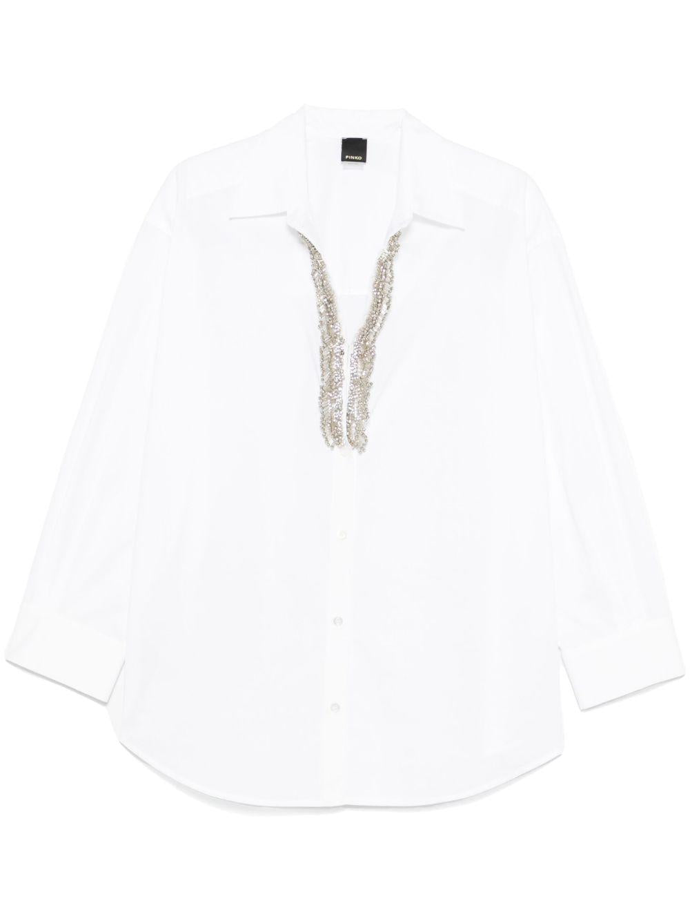 Rhinestone-embellished shirt<BR/><BR/> 104708 A2EUZ04 PINKO 