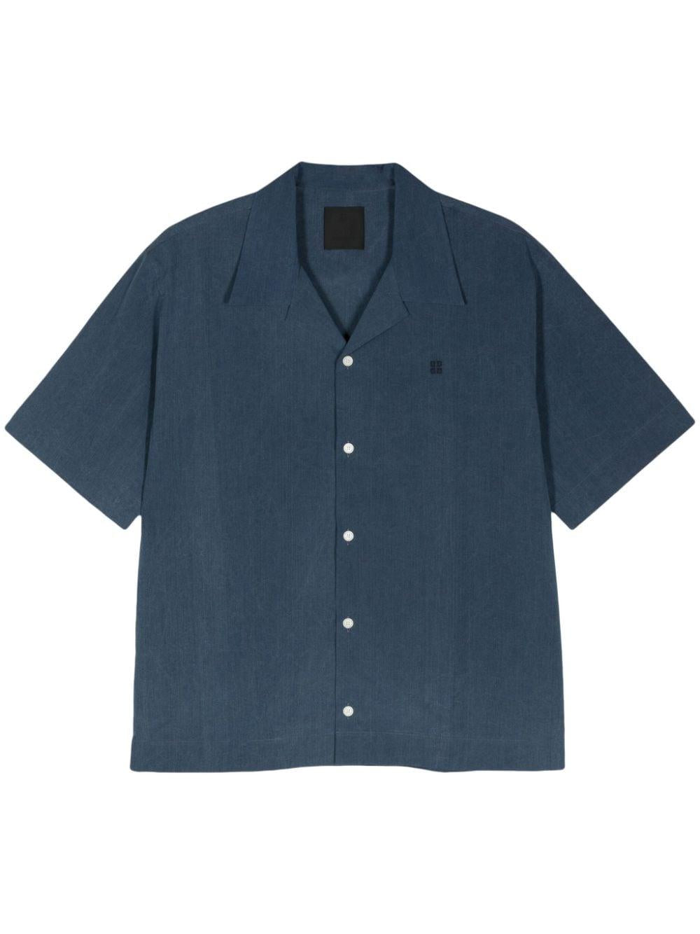 4G-embroidered chambray shirt<BR/><BR/> BM61101YGH 450 GIVENCHY 