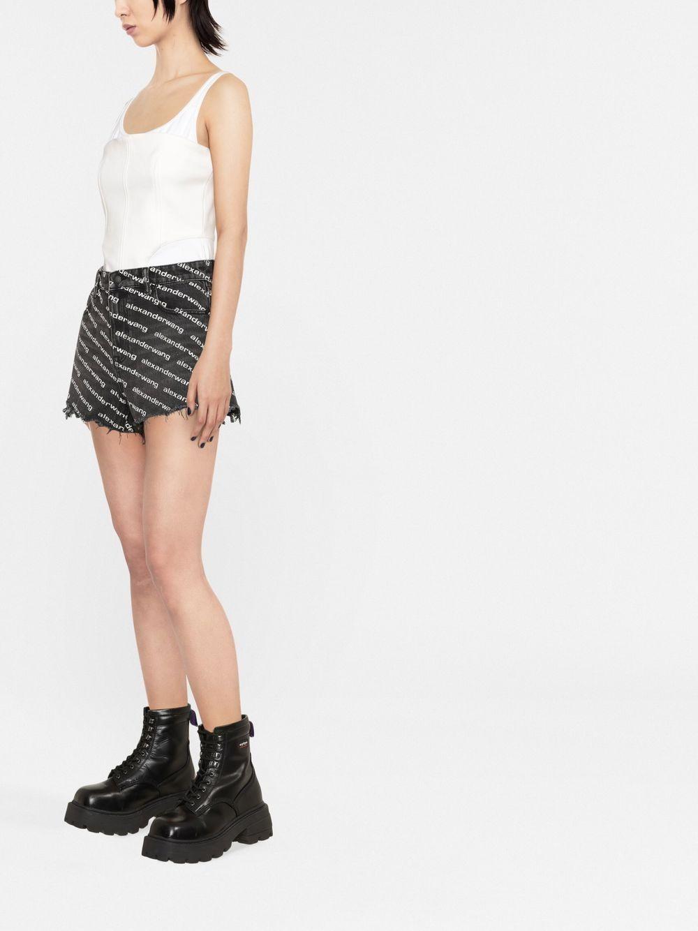 Bite logo-print denim shorts<BR/><BR/><BR/> 4DC1214896 060 ALEXANDER WANG 